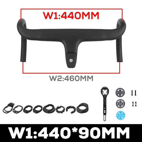 Carbon Integrated Handlebar for Road Bike Black Matte 28.6mm with Spacers Parts - Picture 40 of 43