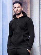 Enzo Mens Zip Up Fleece Hoodie Hoody Coat Winter Warm Jacket Hooded Track Top