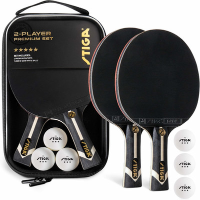 Premium 2 Player Table Tennis Set   Includes 2 ITTF Approved Paddles, 3 White 3 