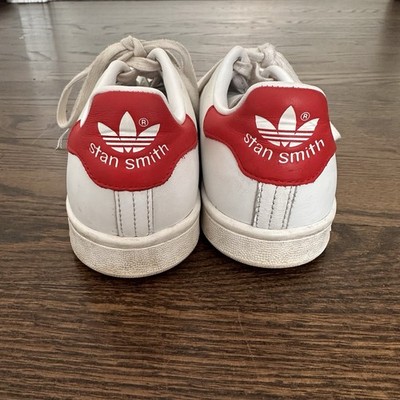 Adidas Originals Stan Smith White Red Leather Sneakers Men s US 6 Classic Shoes