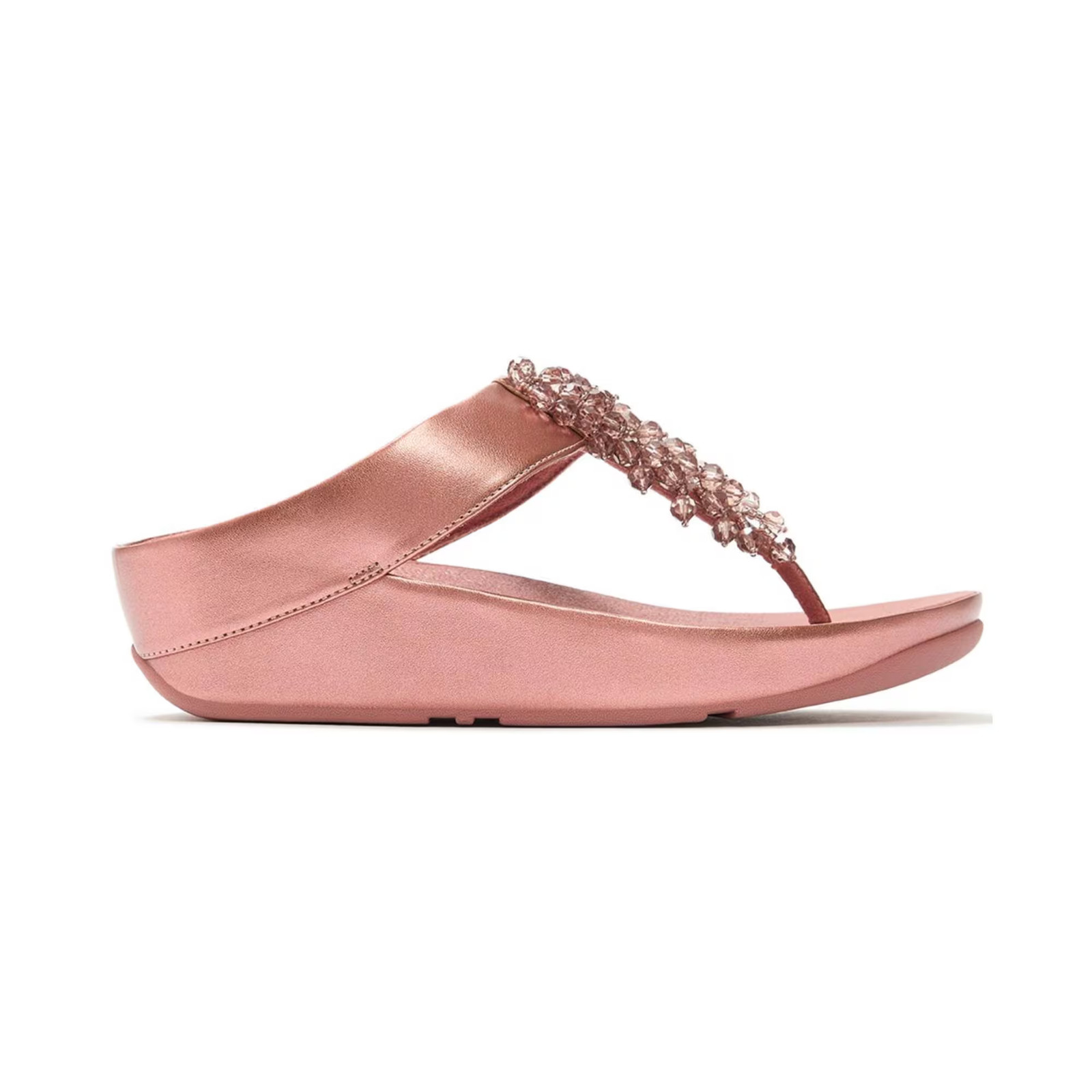 Women's FitFlop Rumba Iridescent Beaded Toe-Post Sandals Platino image 2