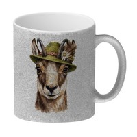 GäMse Mit AlpenläNdischem Trachtenhut Glitzer-Kaffeebecher