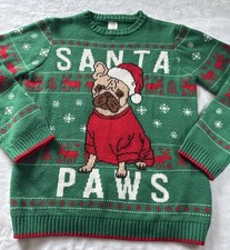 Holiday Time Kids Santa Paws Christmas Holiday Sweater Children  s Size 14-16   