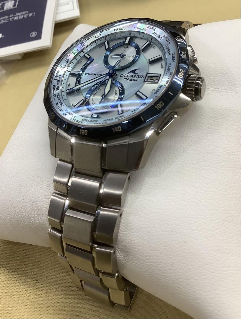 か*も様 CASIO OCEANUS Manta OCW-S2000 Casio Oceanus Manta OCW S2000P 2AJF Solar Radio Titanium