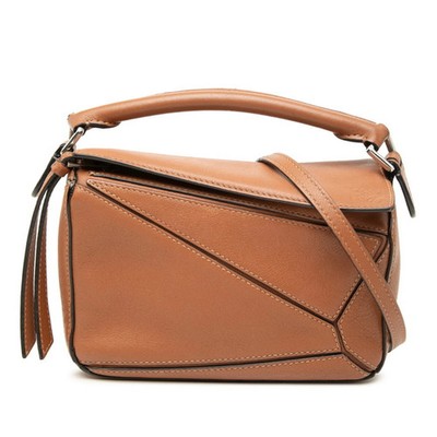 Loewe Puzzle Bag Mini Handbag Shoulder 2-Way Brown Leather Women's... GZl1jb5d