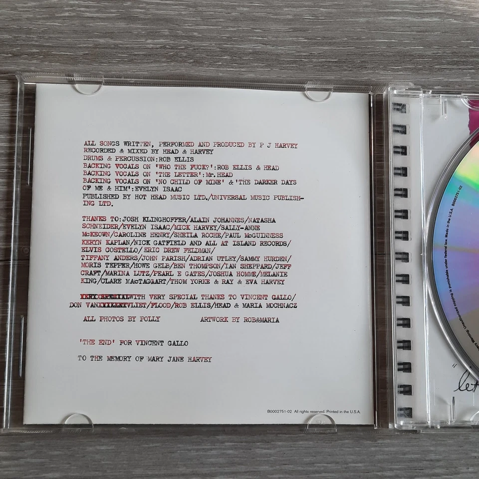 PJ Harvey - Uh Huh Her CD 2004 Explicit Alternative Rock Island Foto 3 de 4