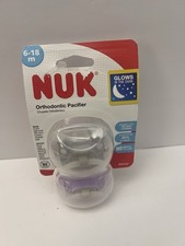 NUK Orthodontic Pacifier 0-6M Glow in the Dark 2 Pack New