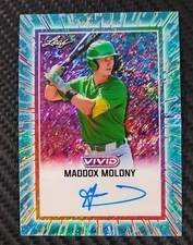 2025 Leaf Vivid Maddox Molony Shimmer Refractor 10/10 AUTO Rookie OREGON #BAMM1