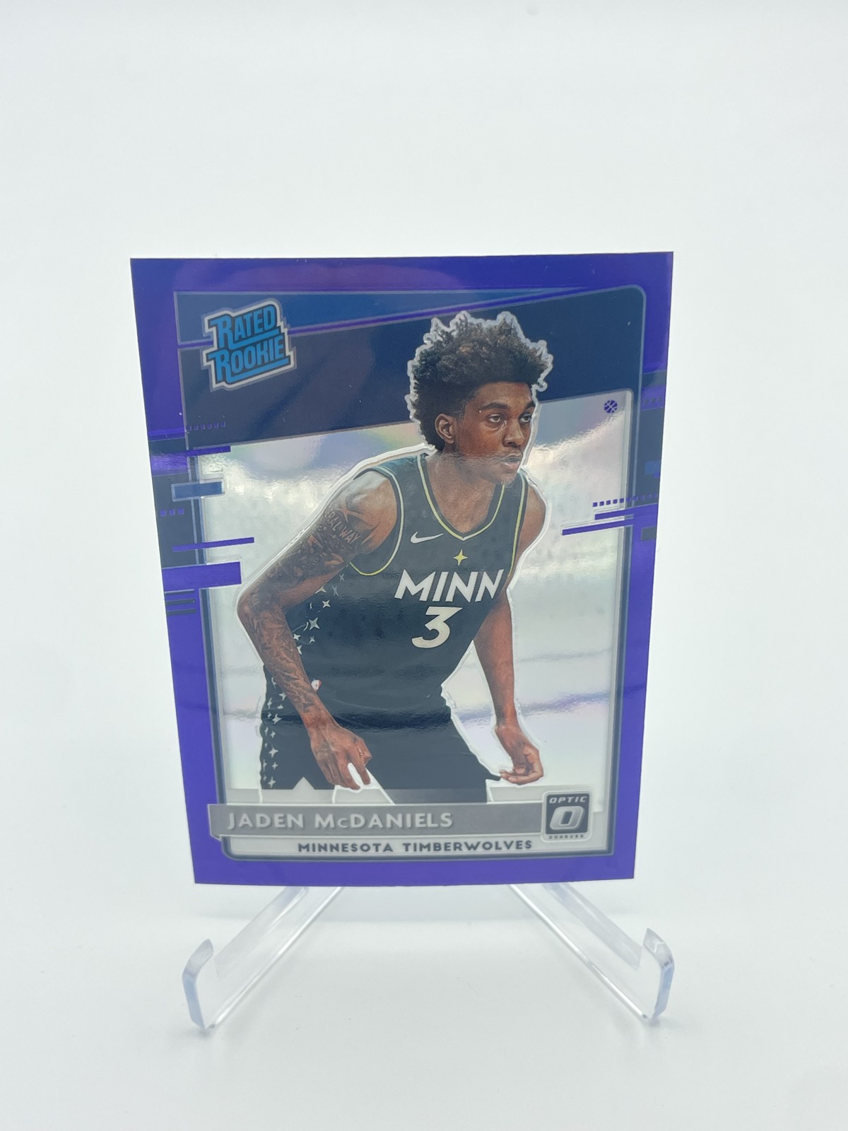 2020-21 Panini Donruss Optic - Rated Rookie Jaden McDaniels #178 Purple Prizm...