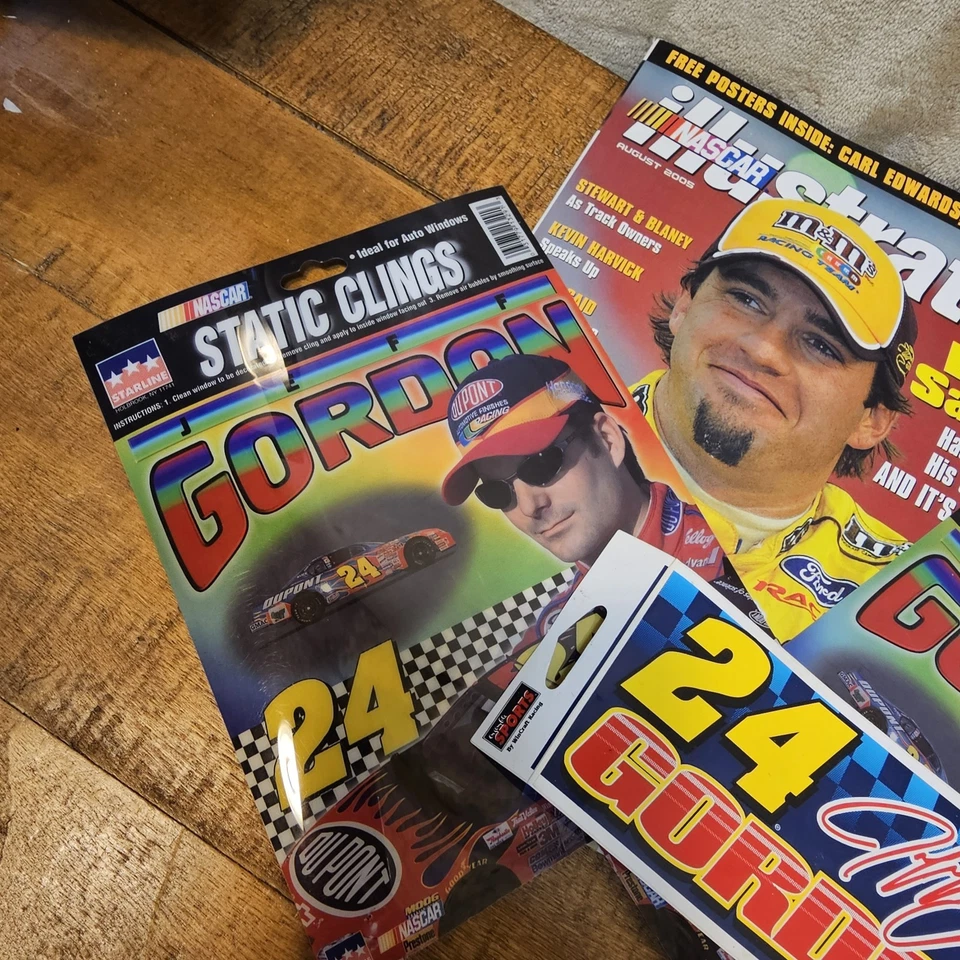 NASCAR LOT JEFF GORDON #24 BUMPER STICKER DECAL, STATIC CLINGS NASCAR ILLUSTRAT - Image 2 of 4