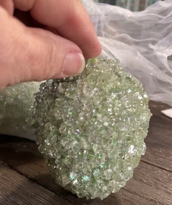 Bag Of 5 Beautiful 4 Inch Green Crystal Covered Eggs Easter/ Spring