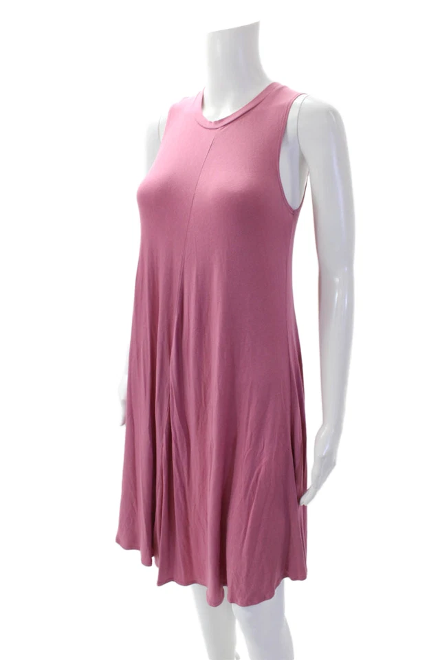 Philosophy Mujer Texturizado Cuello Redondo Sin Mangas Informal Vestido Sin Mangas Rosa Talla S Foto 2 de 4