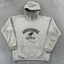 Vintage Abercrombie Fitch Sweatshirt Men s Medium Gray Moose Hoodie Preppy Y2K