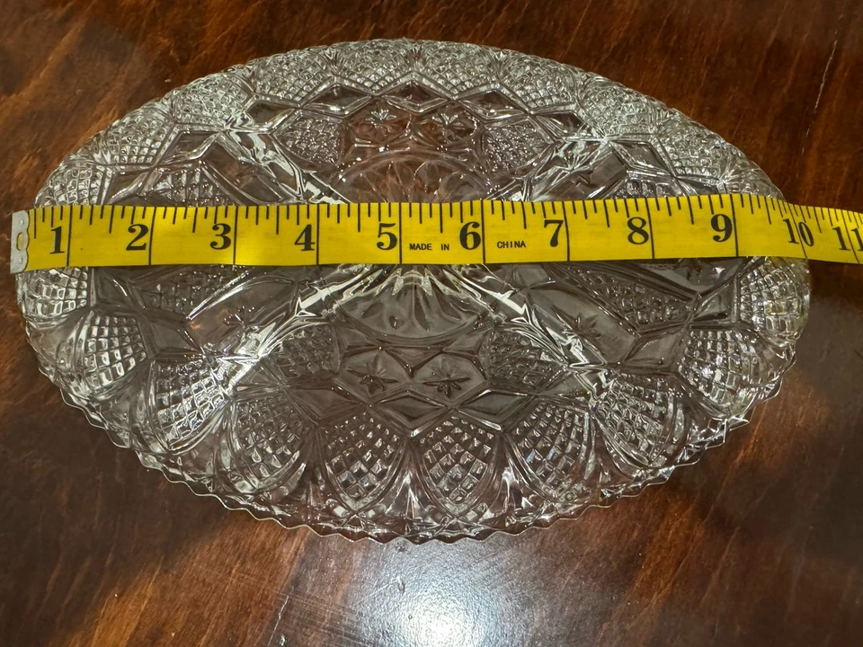 Anchor Hocking Glass DIVIDED RELISH TRAY Prescut Clear Vtg EAPC - Image 3 of 4