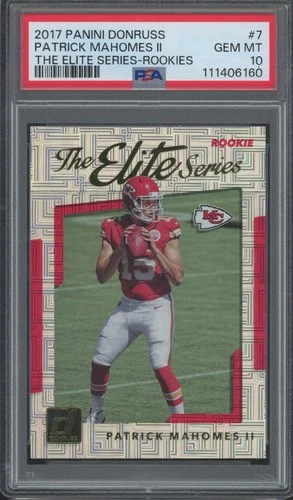 2017 Panini Donruss Elite Series Rookies #7 Patrick Mahomes RC Gem Mint PSA 10