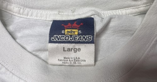 Camicia jeans vintage JNCO uomo GRANDE blu texture drago grafica manica lunga anni 90 - Foto 3 di 9