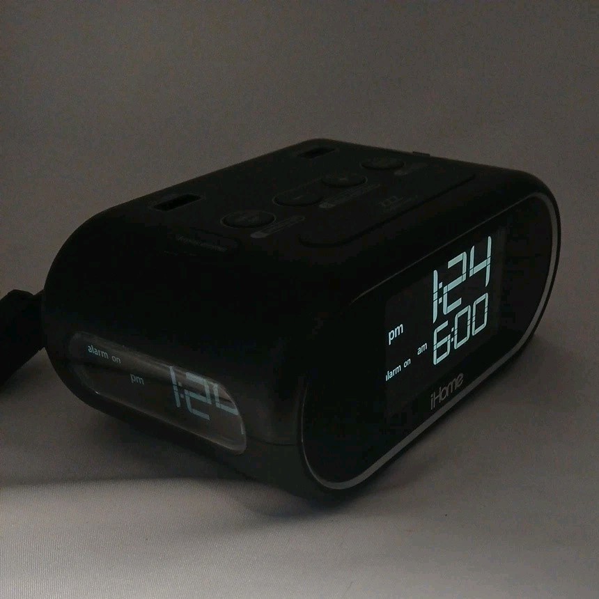 iHome HiH35 Triple Display Hotel Alarm Clock With Two USB Charging Ports, Tested
