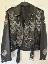 Vintage 1970s/80s Harley Davidson Leather Biker Jacket Custom "The Legend" Back