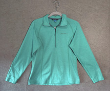 Eddie Bauer First Ascent 1/4 Zip Pullover Womens Sz M Green Athleisure