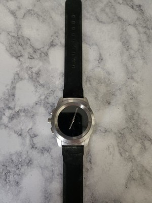 Zeblaze Hybrid men's analog wristwatch, black silicone band, silver case