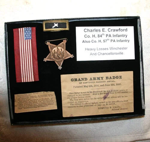 GAR GROUPING FOR CHARLES E. CRAWFORD, IN RIKER BOX