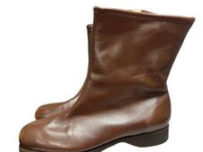 NOS Sz 10 Boots Vtg 70s Hush Puppies Side Zip Faux Sherpa Lined Womens Shoes