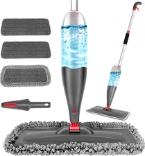 Spray Mop for Floor Cleaning with 3Pcs Washable Pads - Wet Dry Microfiber Mop wi