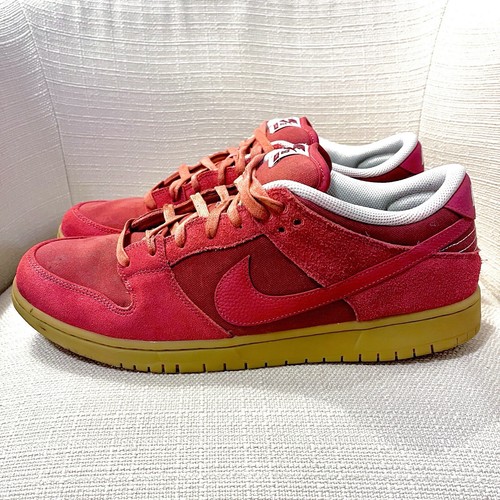 Nike SB Dunk Low Pro Mens Size 13 Adobe Red Gum Skateboarding Shoes Adult