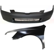 Bumper Cover Kit Fender Front Left For 03-05 Honda Accord 4-Door Sedan USA Built