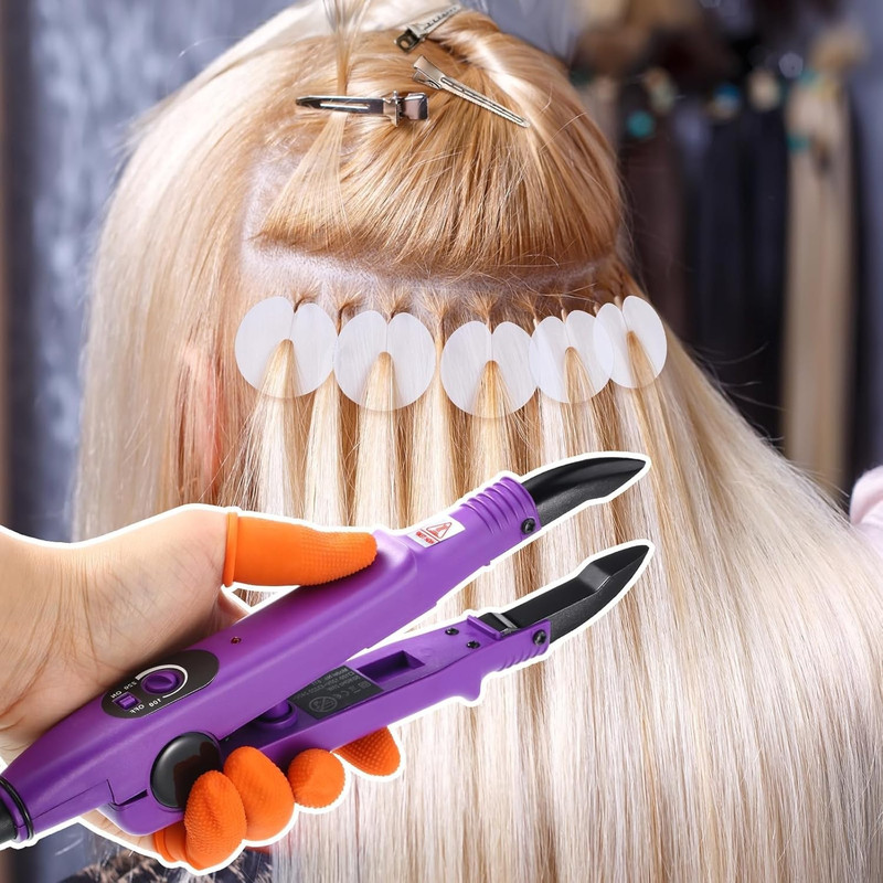Lothee Fusion Hair Extension Heat Iron with Keratin Beads, Glue Purple