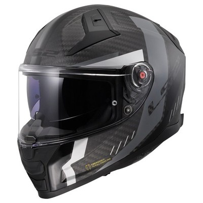 LS2 FF811 Vector II Carbon Grid Grau Motorradhelm mit Sonnenblende Gr. L Grau Ma