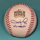 JASON HAMMEL (Cubs) Signed Official 2016 WORLD SERIES Baseball Beckett BAS & INS