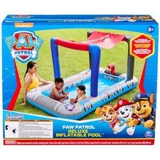 Paw Patrol Deluxe Inflatable Pool, Above Ground Pool with Canopy and Fast Inf...