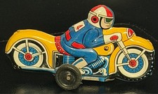 Vintage 1950s Japan Tin Litho Friction Motorcycle Racer 14 Toy