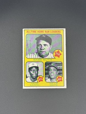 1973 Topps All time Home Run Leaders Ruth Aaron Mays #1 Low-Grade 