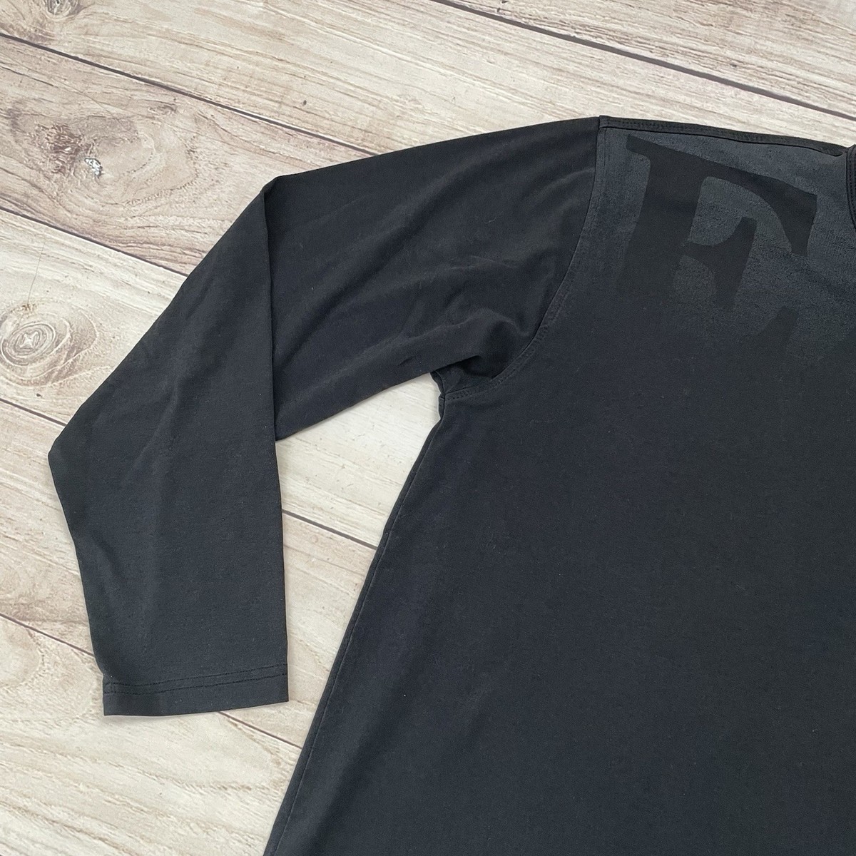 Vintage Emporio Armani V-Neck T-Shirt Mens XXL Black Long Sleeve