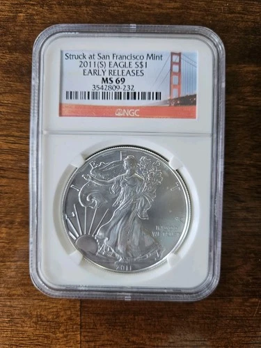 2011-S American Silver Eagle Early Releases $1 Dollar NGC MS69 