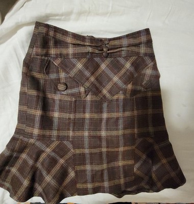 Plaid Wool Skirt