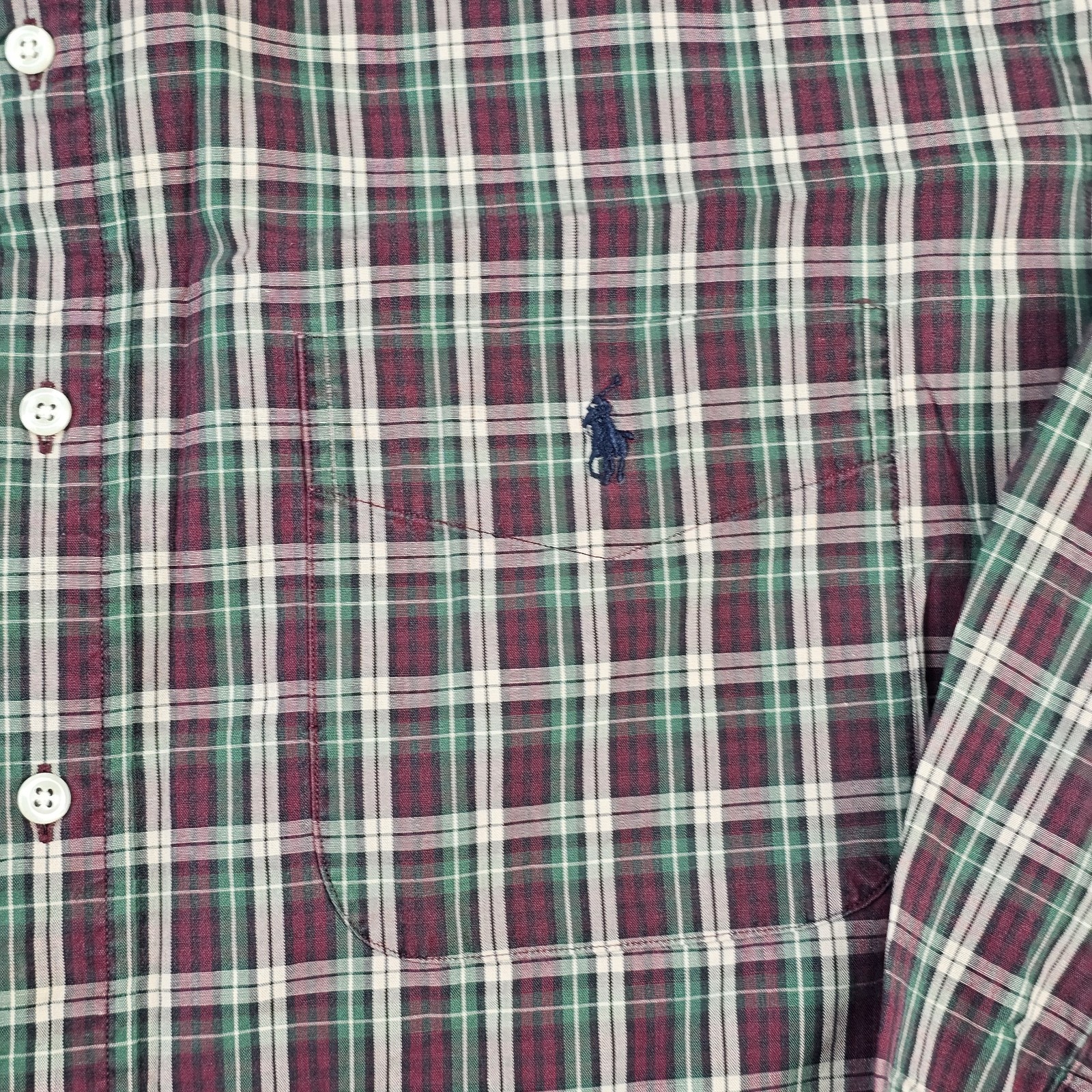 Camicia vintage Ralph Lauren uomo grande multicolore a quadri bottoni manica lunga pony