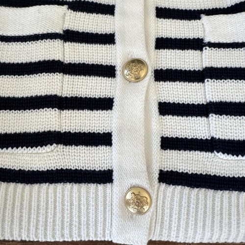 J CREW Emilie relaxed sweater lady jacket in stripe Navy White Size XXS NEW - Picture 9 of 12