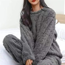 Womens Pyjamas Sets Warm Fleece Loungewear Pjs Winter Fluffy Soft Nightwear UK