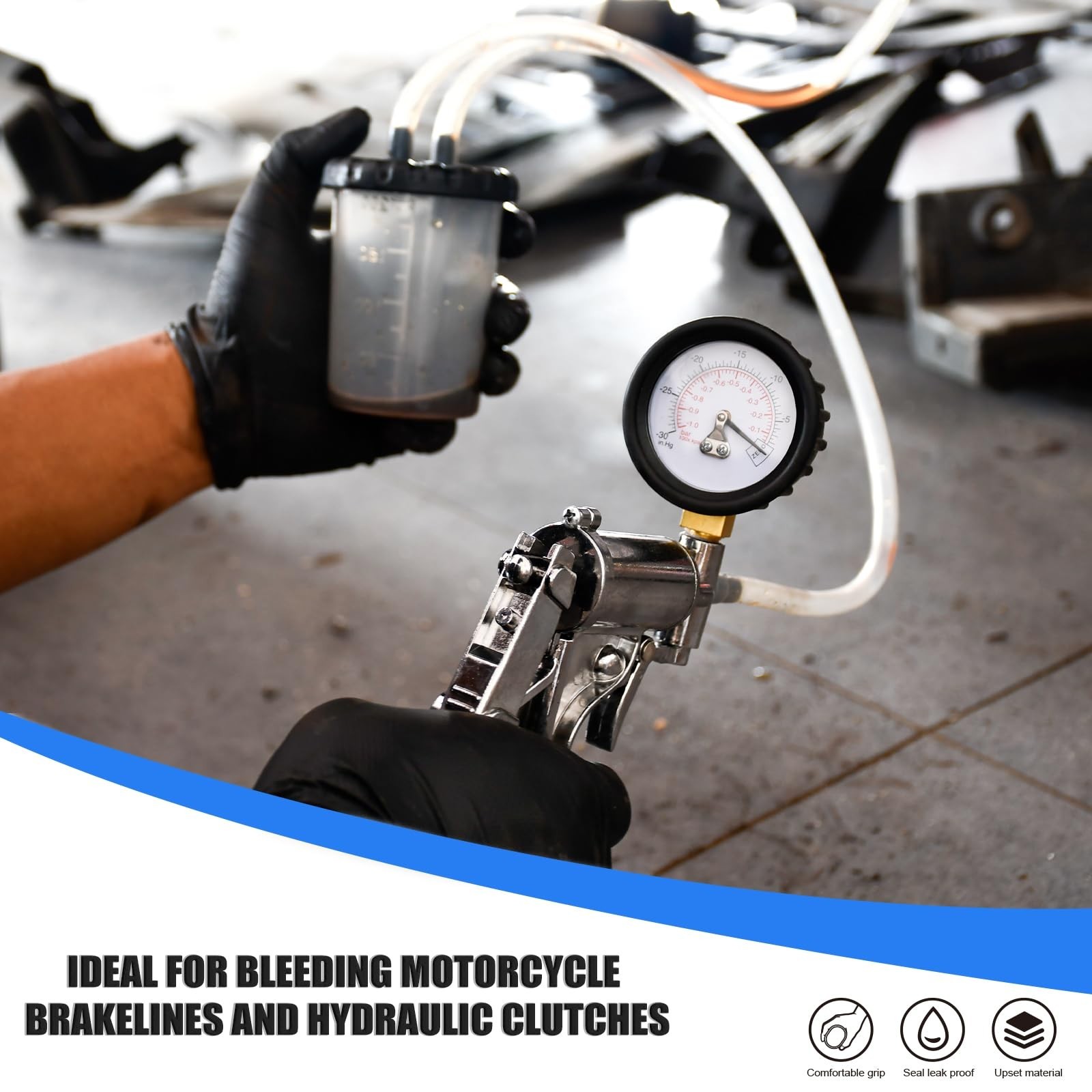 Hand Vacuum Pump Brake Bleeder Kit - Zinc-diecast Metal, Single Per... Fast Ship