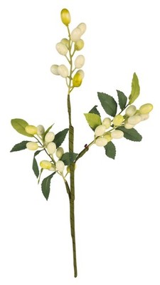 White Berry Stem 13.5 Inch Artificial Berry Branch Farmhouse Lodge Cabin Decor