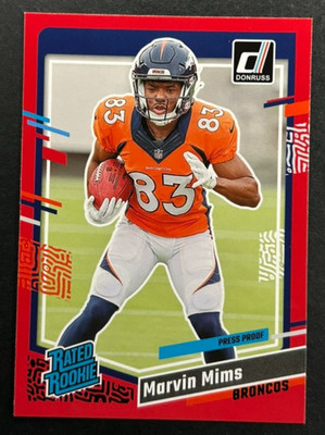 2023 Panini Donruss - Marvin Mims - #327 Denver Broncos - RC Press Proof