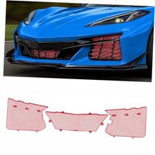 3Pcs Red Upgraded Front Radiator Guards Grille,Aluminum Body Bumper OEM RED