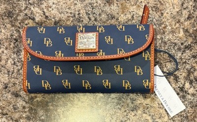 Dooney & Bourke Gretta Logo Clutch Wallet NWT Navy