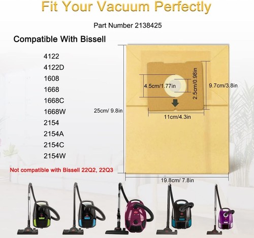 Paquete de 10 bolsas para aspiradoras de bote con bolsa Bissell Zing, n.° - Picture 4 of 8