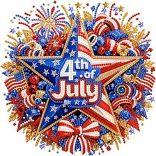 4th of July Diamond Art Kits for Adults, Special Shape Diamond Painting, Patriot