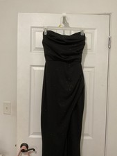 Windsor Beautiful Sparkling Black Long Prom Formal Dress With Slit Size XS