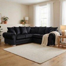 Verona 5 Seater Corner Sofa Couch Chaise Velvet Fabric Longue SETTEE Loveseat